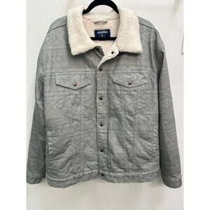 Chubbies Sherpa Fleece Lined Southwest Aztec Print Denim Trucker Jacket Sz XXL